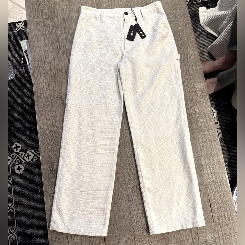 Rag & Bone Amaya Carpenter Pants in Ivory. - Picture 4 of 7
